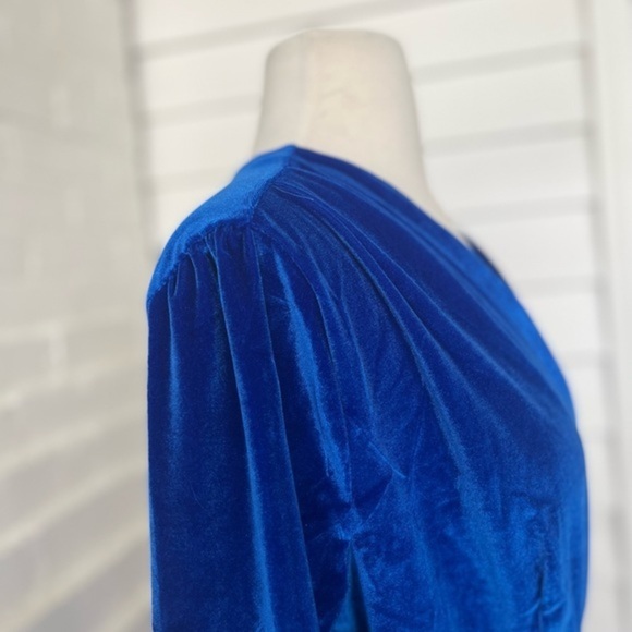 NWT Blue Velour Fit and Flare dress - Picture 10 of 11